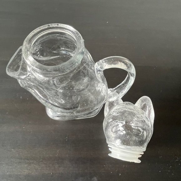 Vintage WMF Clear Pressed Glass Cat Shaped Pitcher Creamer - Picture 7 of 10